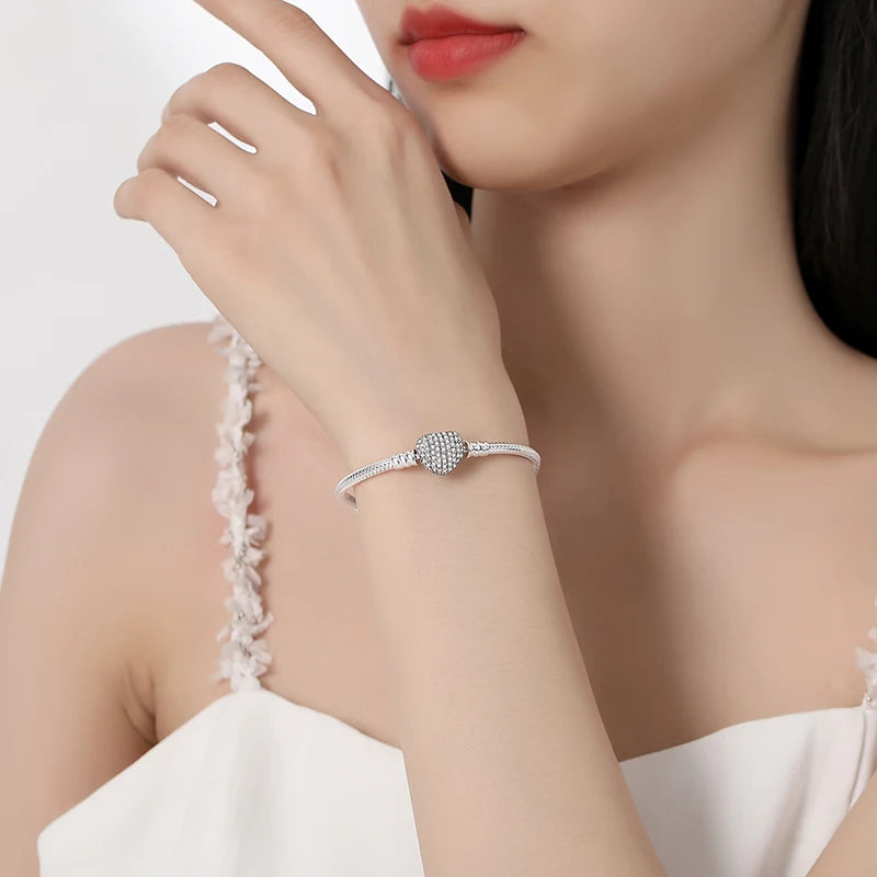 Pulseira Feminina Coração Luxo