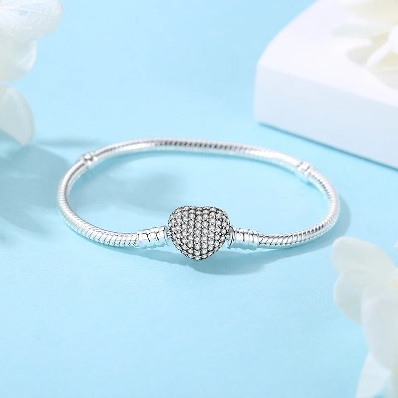 Pulseira Feminina Coração Luxo