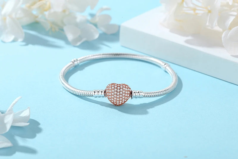 Pulseira Feminina Coração Luxo